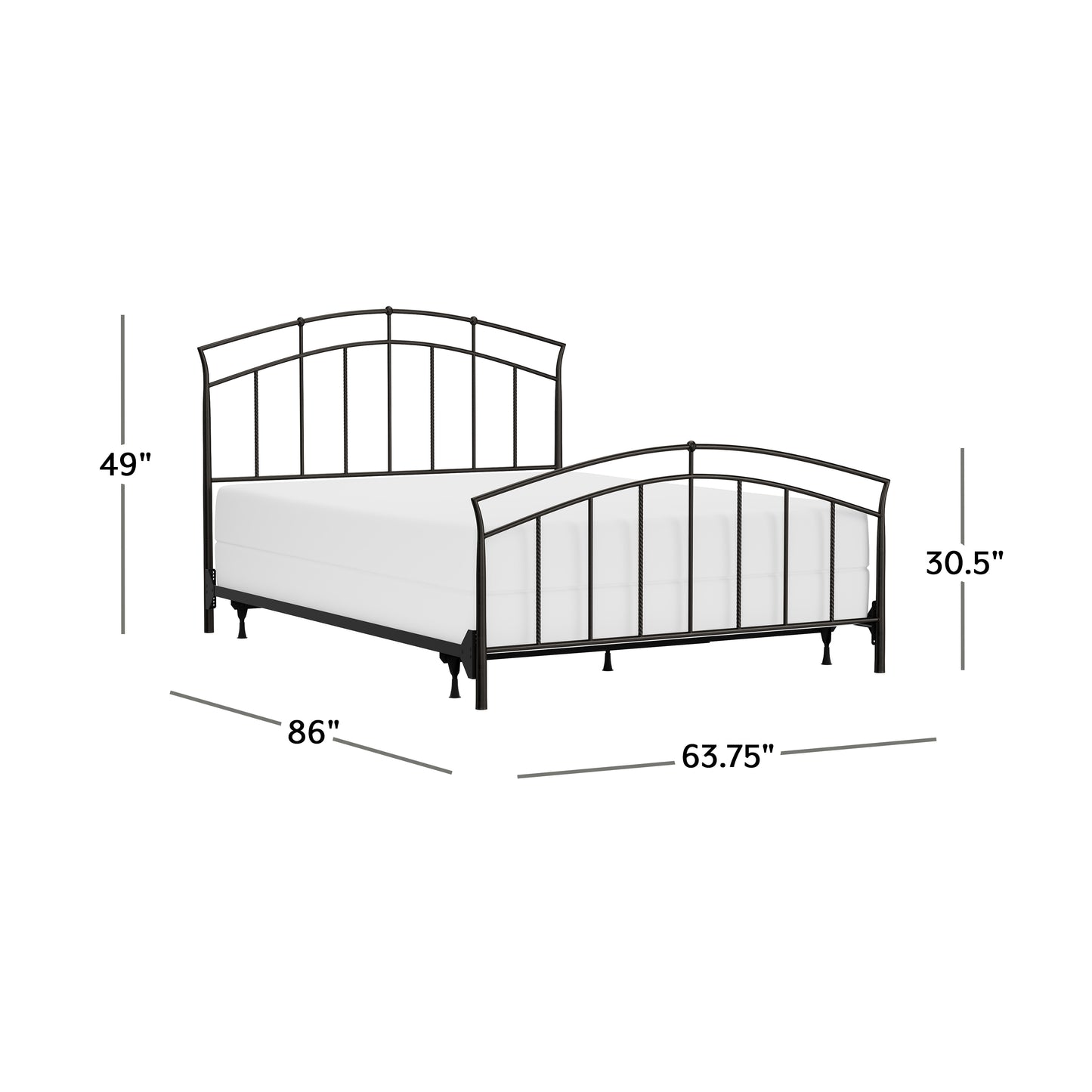 Hillsdale Furniture Vancouver Metal Queen Bed, Antique Brown