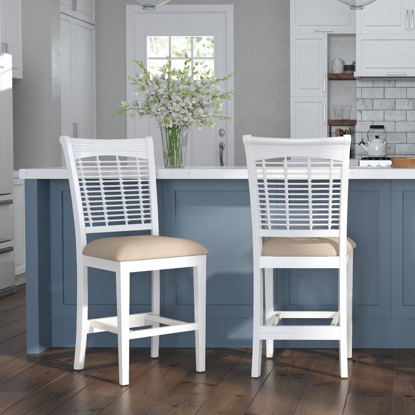 Hillsdale Furniture Bayberry Wood Counter Height Stool, Set of 2, White