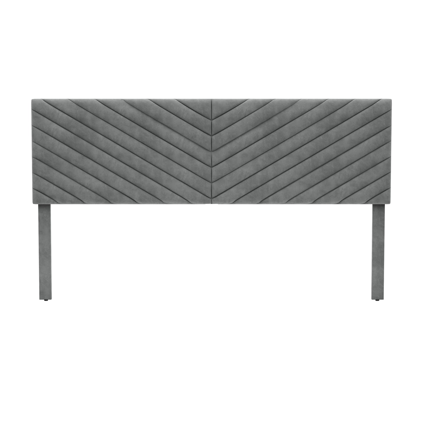 Hillsdale Furniture Crestwood Upholstered Chevron Pleated King Headboard, Platinum