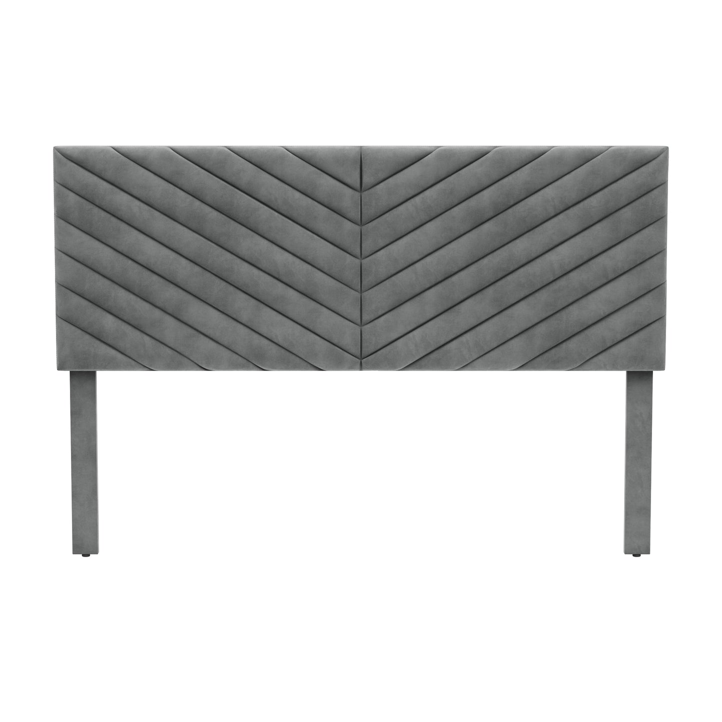 Hillsdale Furniture Crestwood Upholstered Chevron Pleated Queen Headboard, Platinum