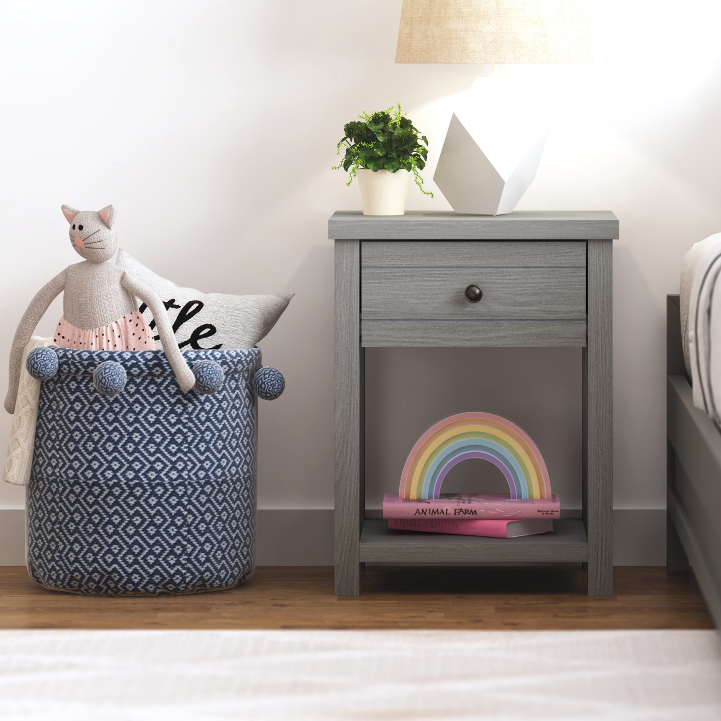 Living Essentials by Hillsdale Harmony Wood Accent Table, Gray