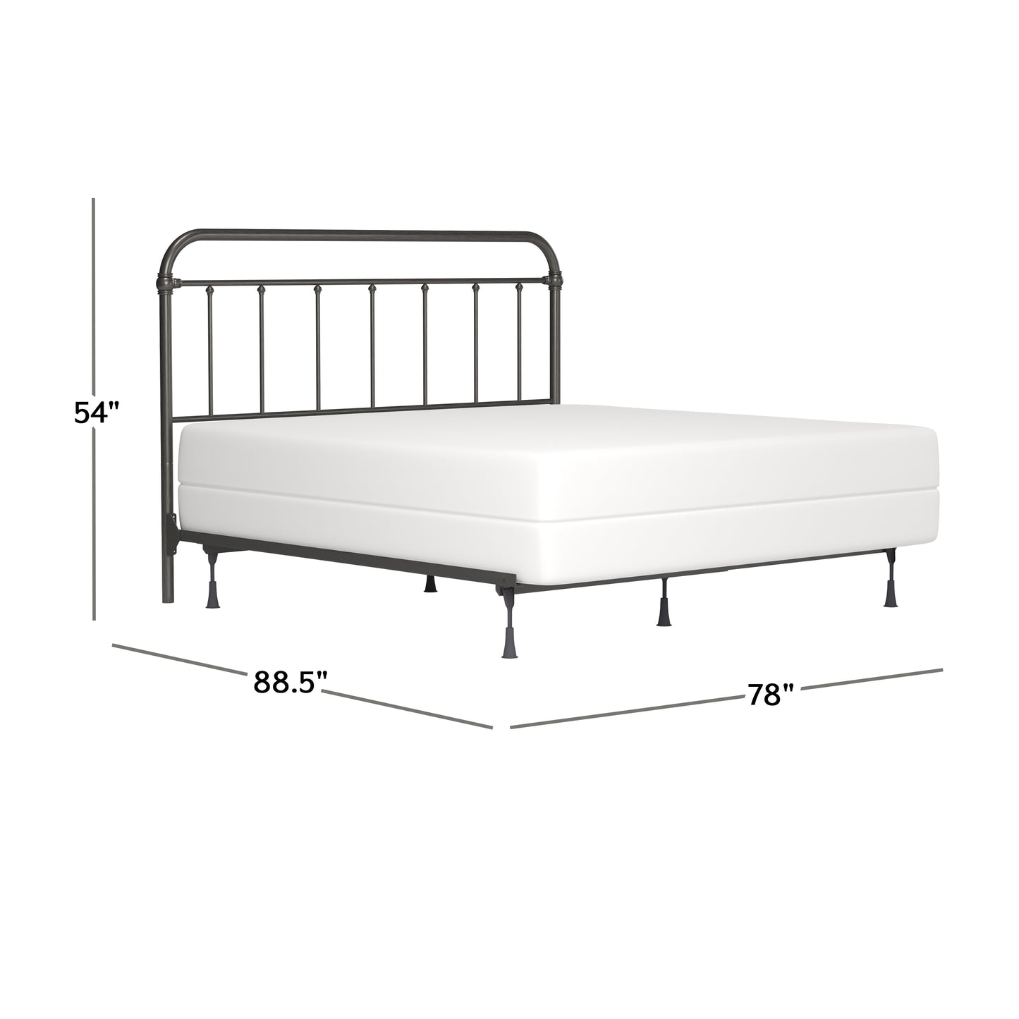 Hillsdale Furniture Kirkland Metal King Headboard with Frame, Aged Pewter