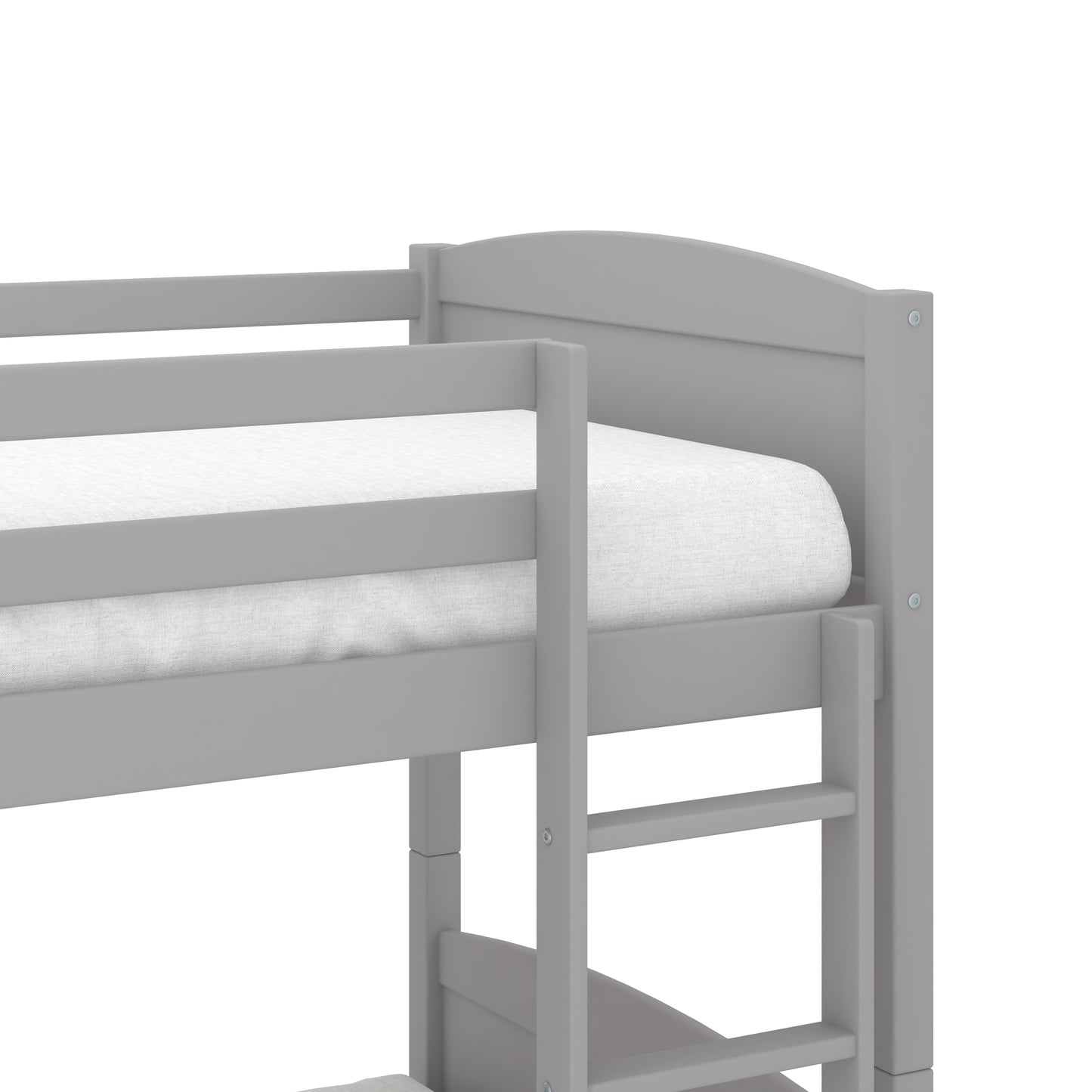 Living Essentials by Hillsdale Alexis Wood Arch Twin Over Twin Bunk Bed, Gray