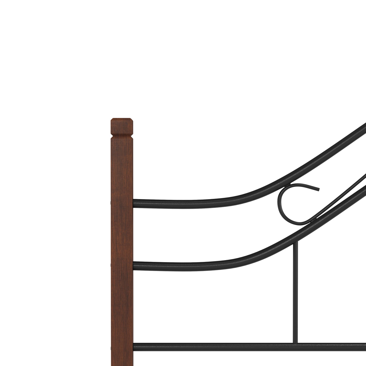 Hillsdale Furniture Matson King Metal Headboard with Cherry Wood Posts, Black