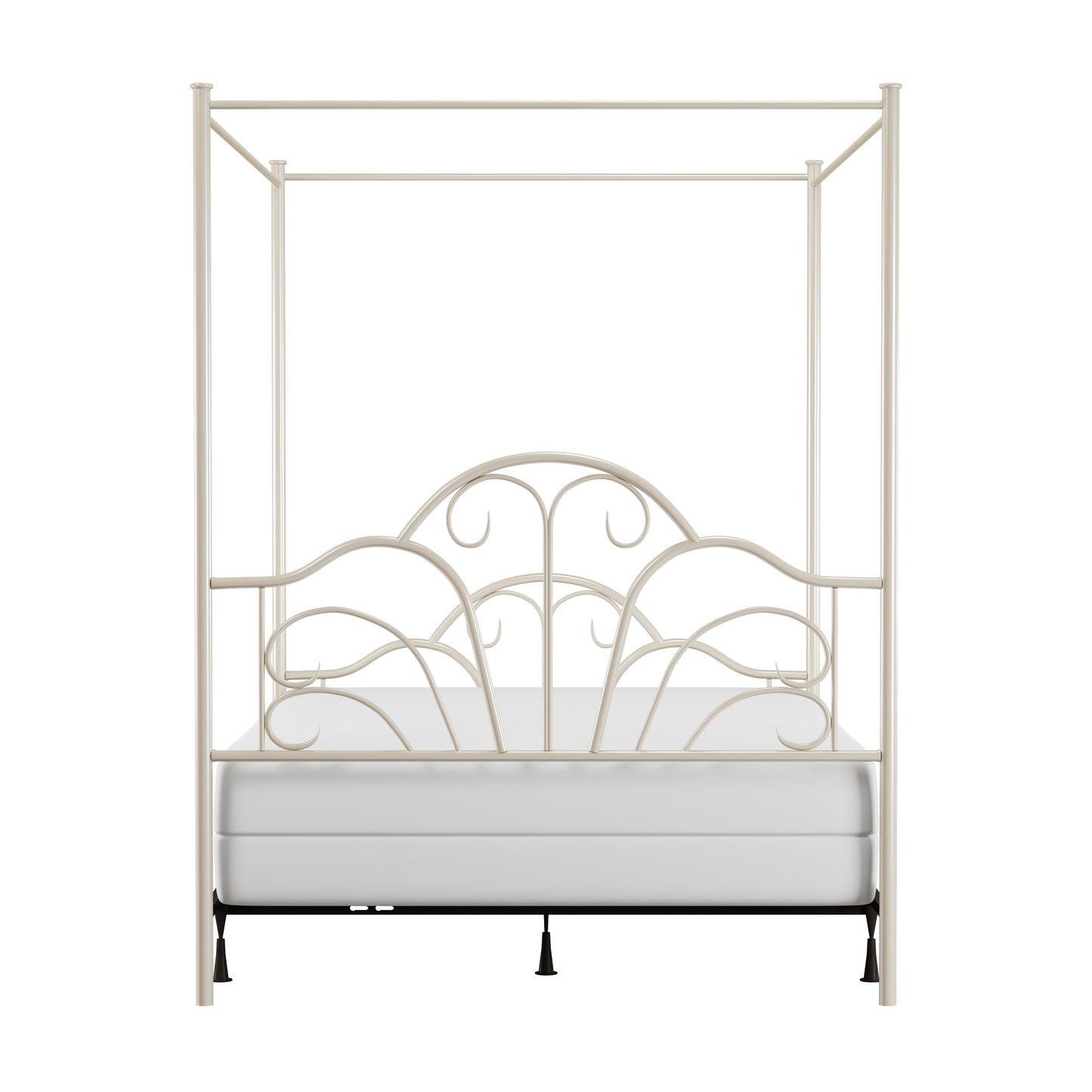 Hillsdale Furniture Dover Queen Metal Canopy Bed, Cream