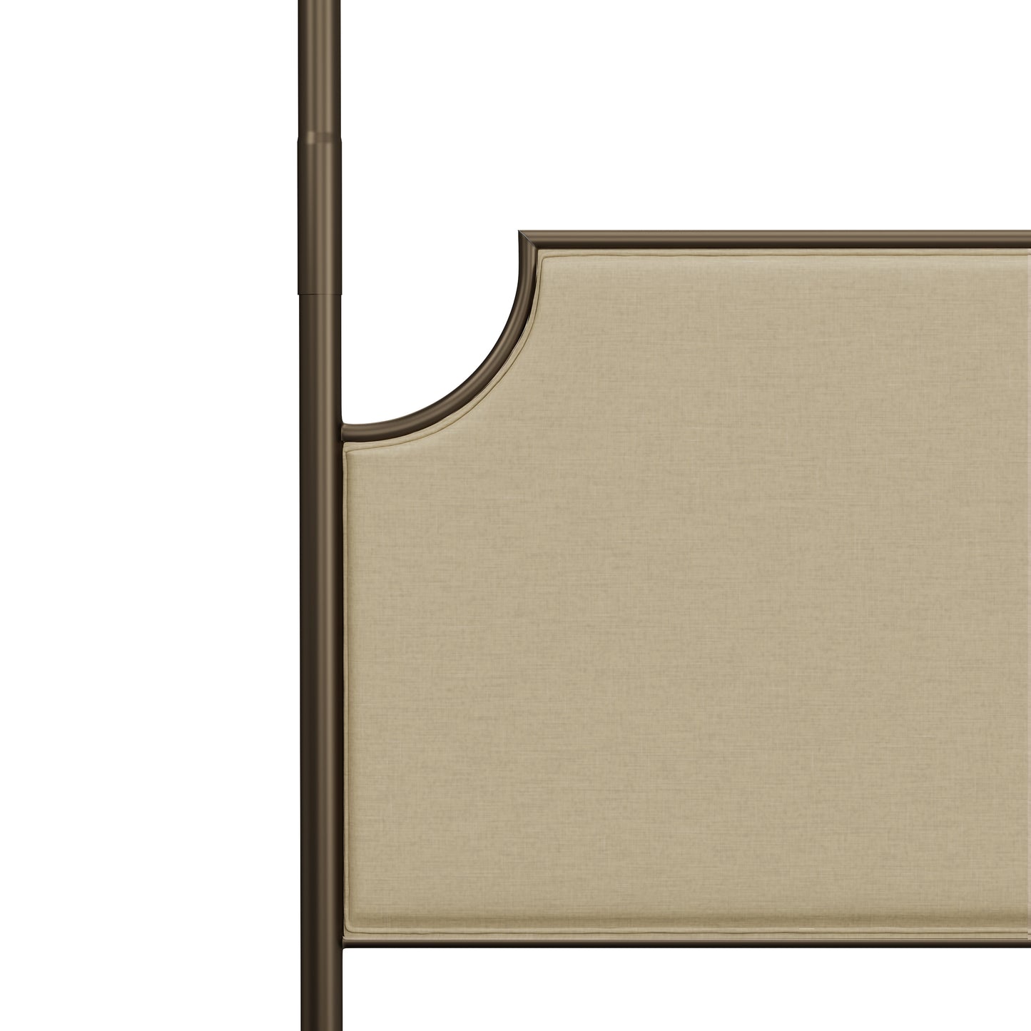 Hillsdale Furniture McArthur Queen Metal and Upholstered Canopy Bed, Bronze with Linen Stone Fabric