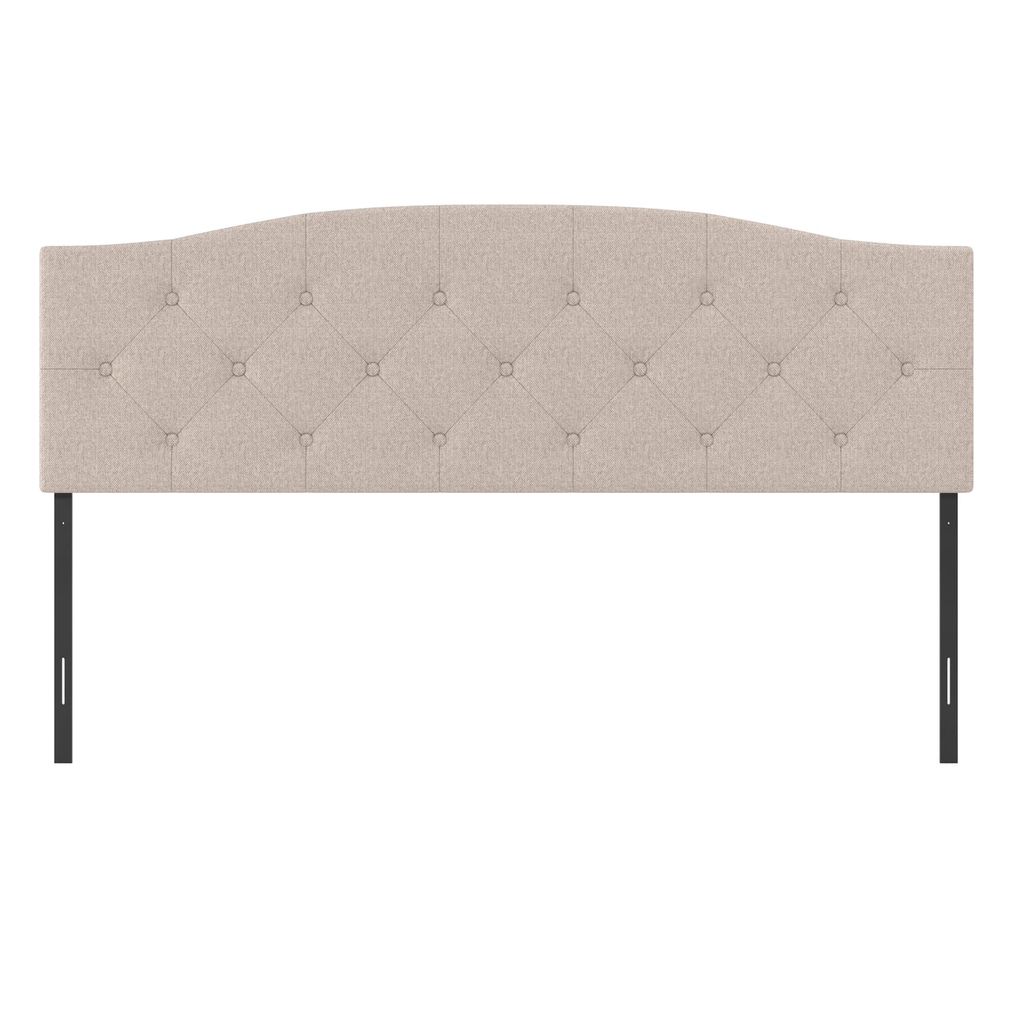 Living Essentials by Hillsdale Provence Upholstered Arch Adjustable Tufted King/Cal King Headboard with Frame, Linen Fabric