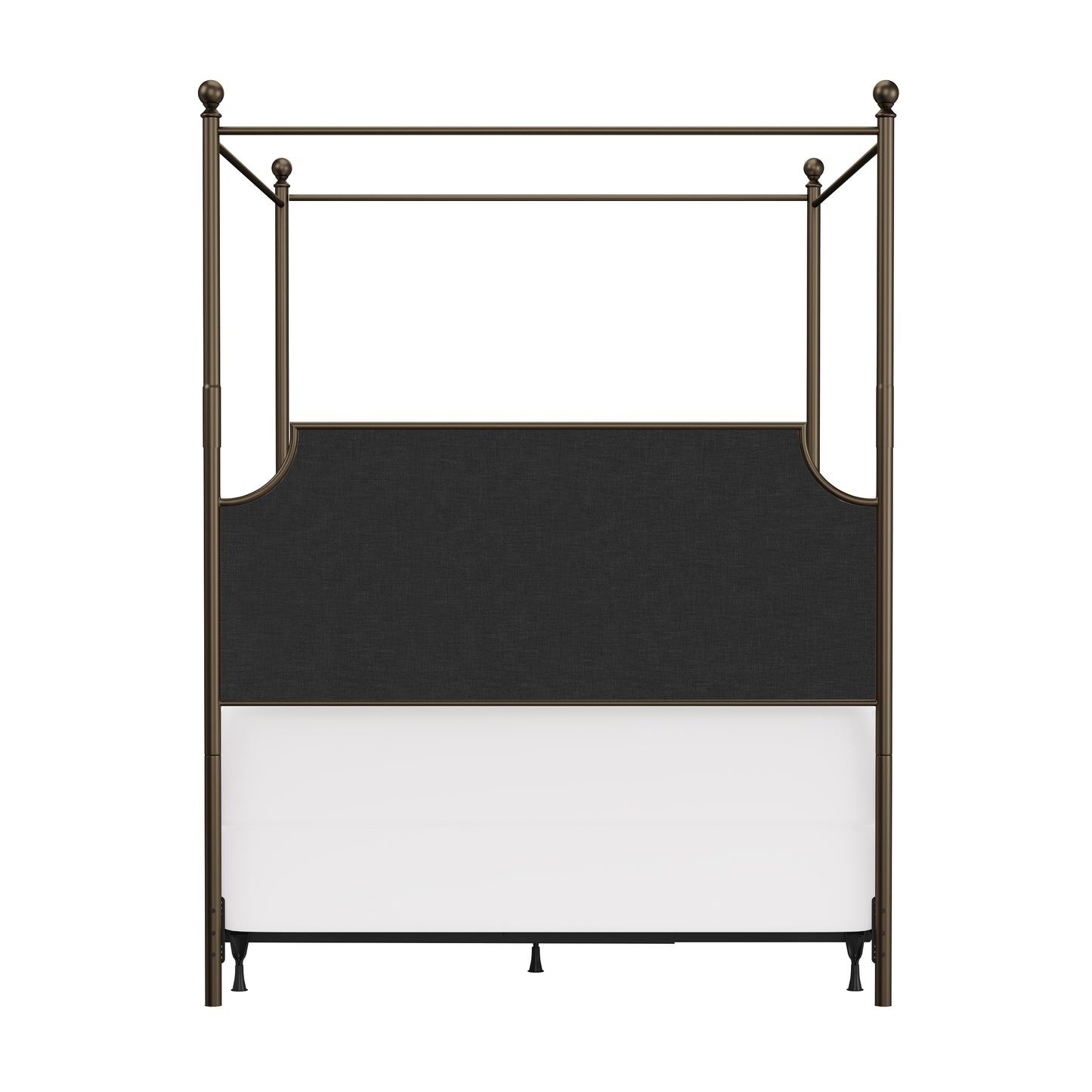Hillsdale Furniture McArthur Queen Metal and Upholstered Canopy Bed, Bronze with Linen Stone Fabric