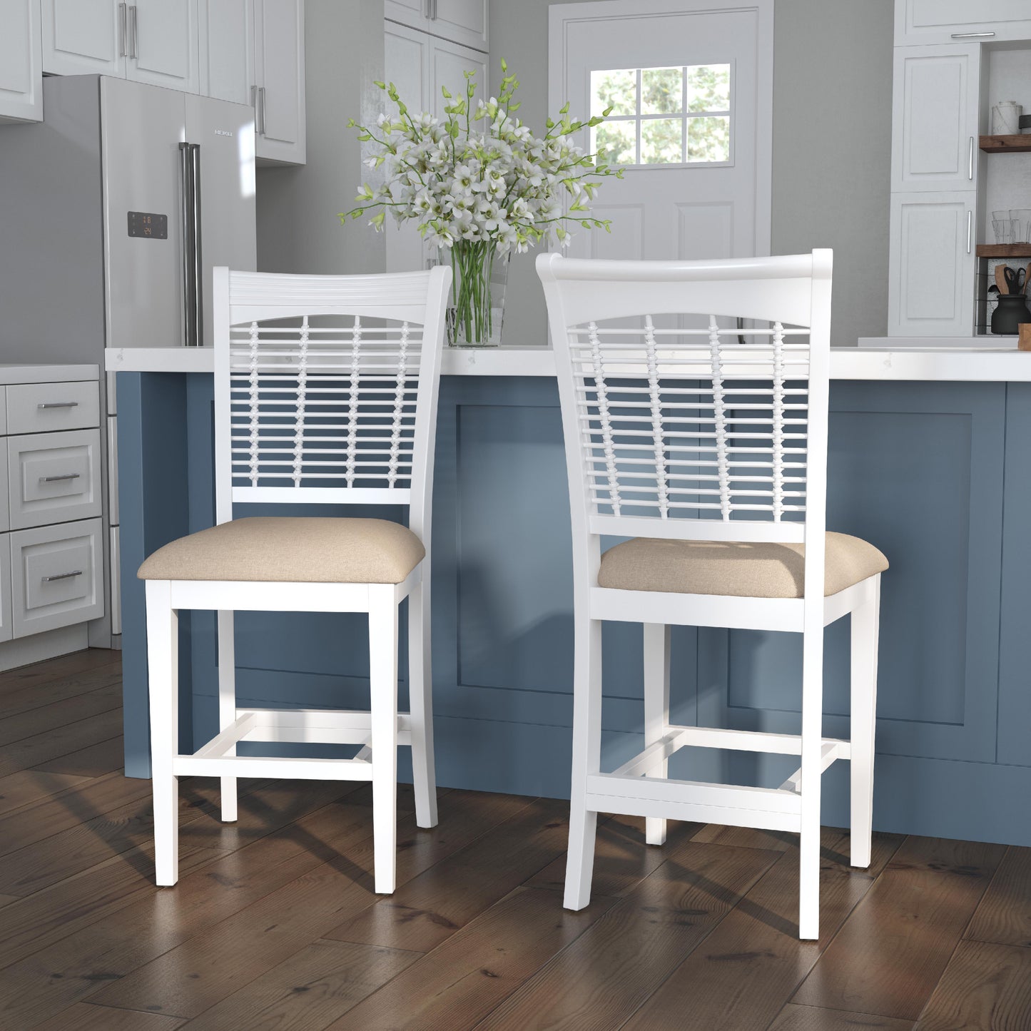 Hillsdale Furniture Bayberry Wood Counter Height Stool, Set of 2, White