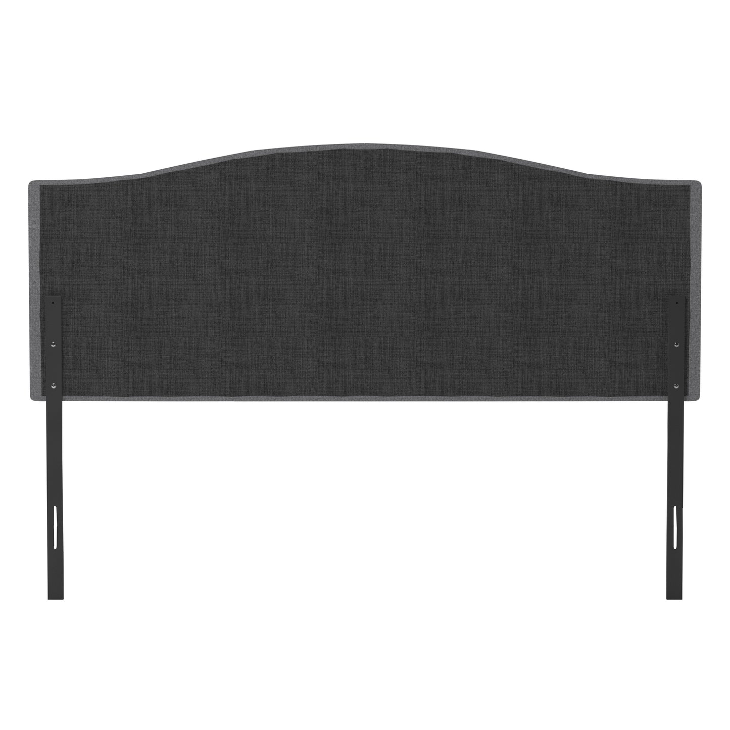 Living Essentials by Hillsdale Provence Upholstered Arch Adjustable Tufted Full/Queen Headboard with Frame, Glacier Gray Fabric