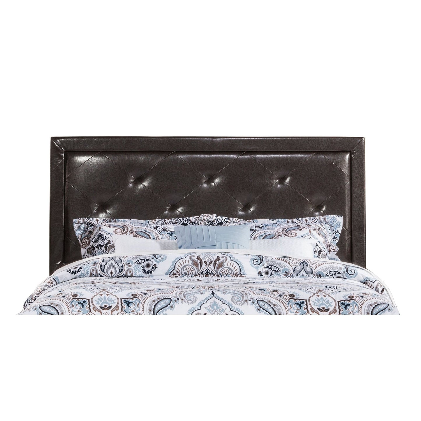 Hillsdale Furniture Becker King Upholstered Headboard with Frame, Brown Faux Leather