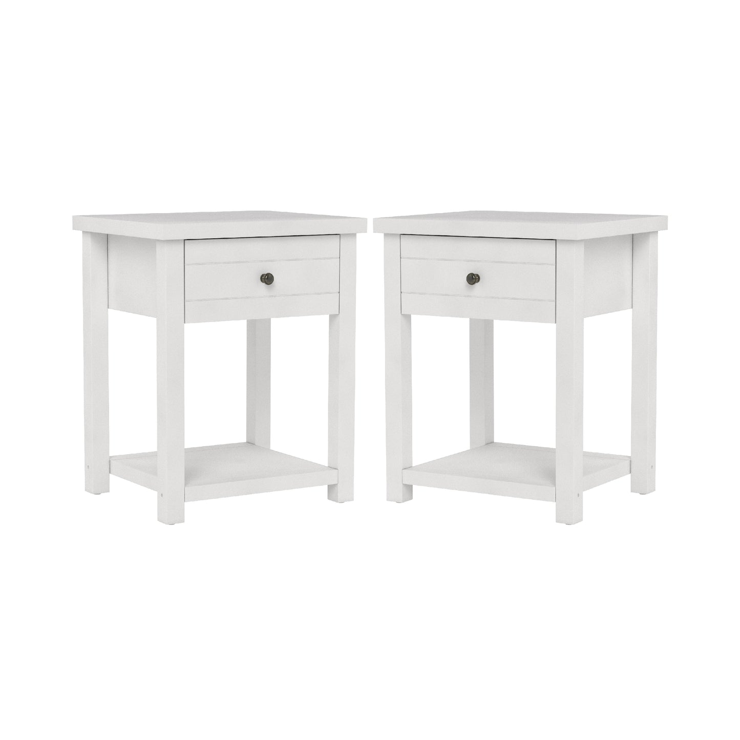Living Essentials by Hillsdale Harmony Wood Accent Table, Set of 2, Matte White