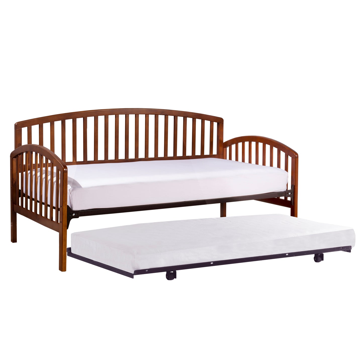 Hillsdale Furniture Carolina Wood Twin Daybed with Roll Out Trundle, Walnut