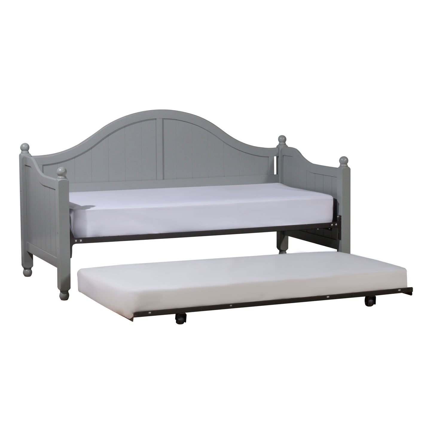 Hillsdale Furniture Augusta Wood Daybed with Roll Out Trundle, Gray