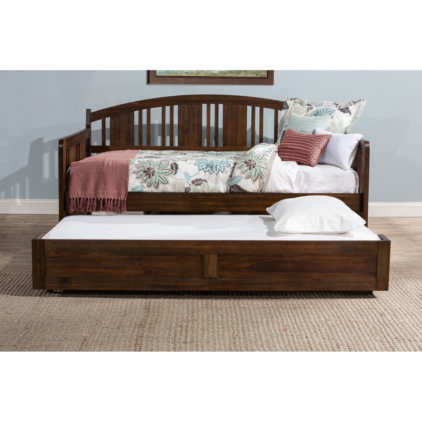 Hillsdale Furniture Dana Wood Twin Daybed with Trundle, Brushed Acacia