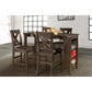 Hillsdale Furniture Spencer Wood 5 Piece Counter Height Dining Set with X Back Stools, Dark Espresso Wire Brush