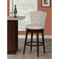 Hillsdale Furniture Edenwood Wood Bar Height Swivel Stool, Smoke Chocolate with Cream Fabric