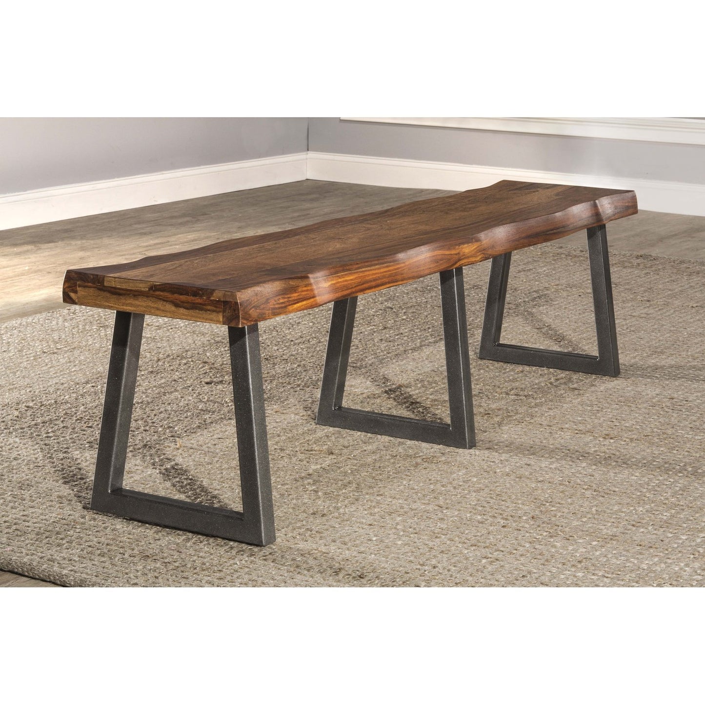 Hillsdale Furniture Emerson Wood Bench, Natural Sheesham