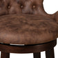 Hillsdale Furniture Mid-City Upholstered Wood Swivel Bar Height Stool, Chocolate