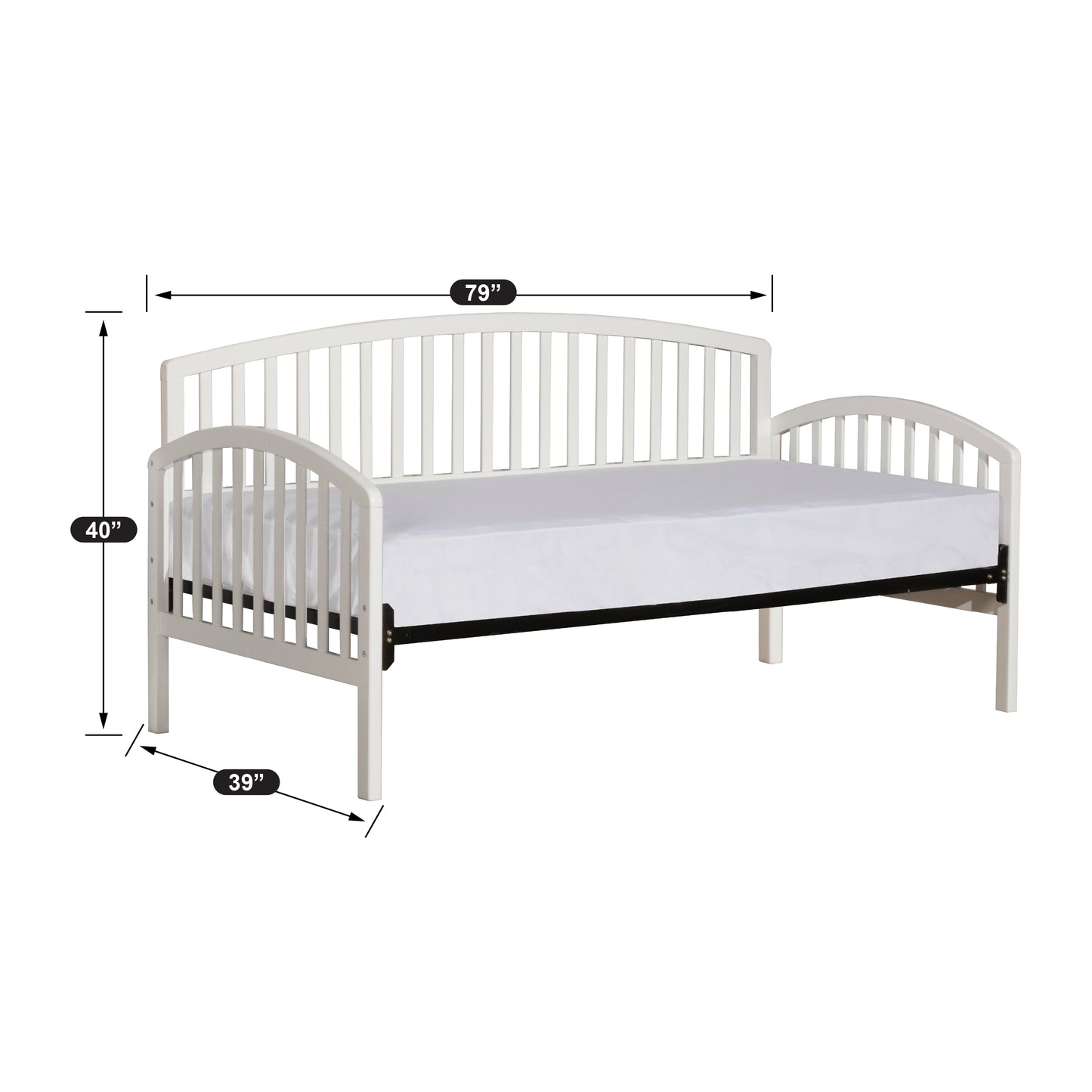 Hillsdale Furniture Carolina Wood Twin Daybed, White