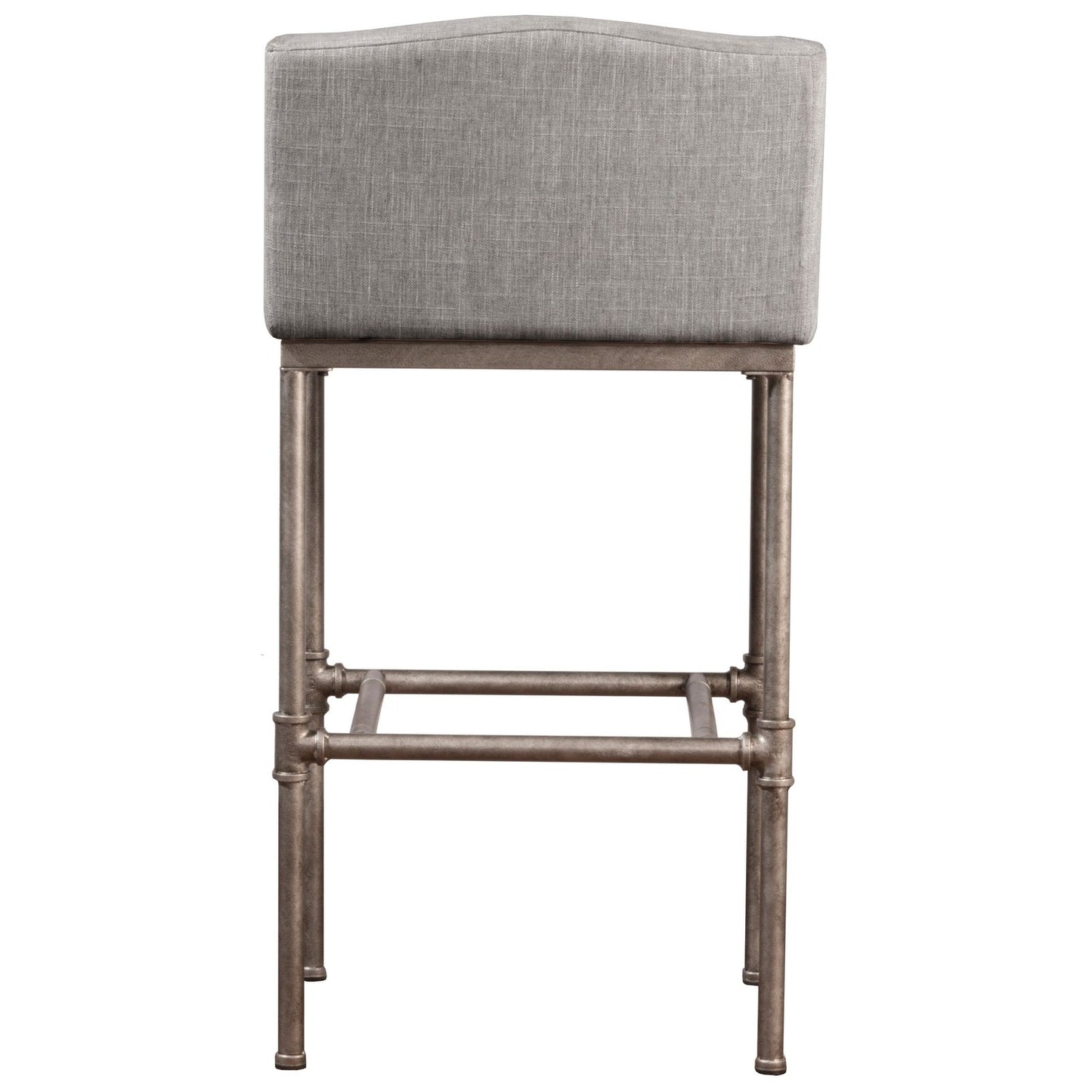 Hillsdale Furniture Dillon Metal Counter Height Stool, Textured Silver with Light Gray Fabric