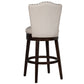 Hillsdale Furniture Edenwood Wood Bar Height Swivel Stool, Smoke Chocolate with Cream Fabric