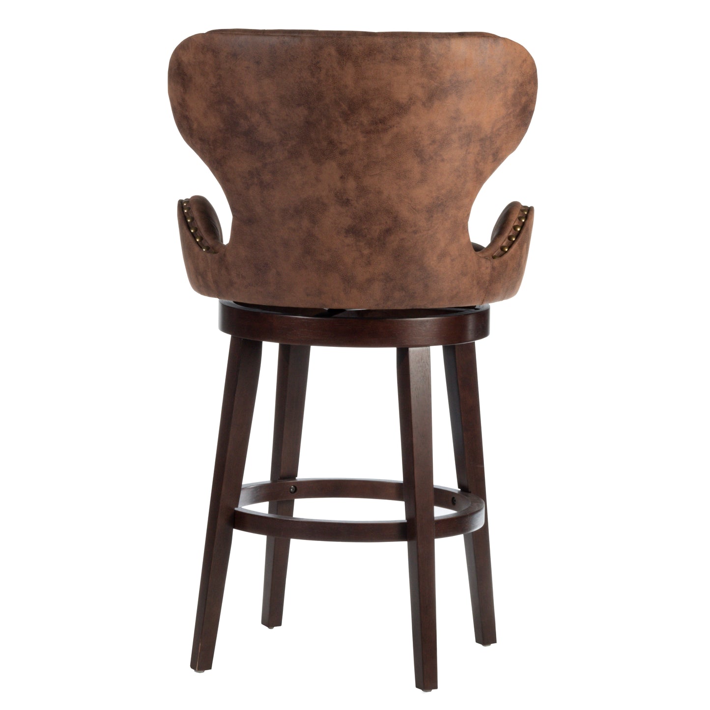 Hillsdale Furniture Mid-City Upholstered Wood Swivel Bar Height Stool, Chocolate