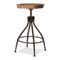 Hillsdale Furniture Worland Metal Backless Adjustable Height Swivel Stool, Brown Metal with Walnut Finished Wood