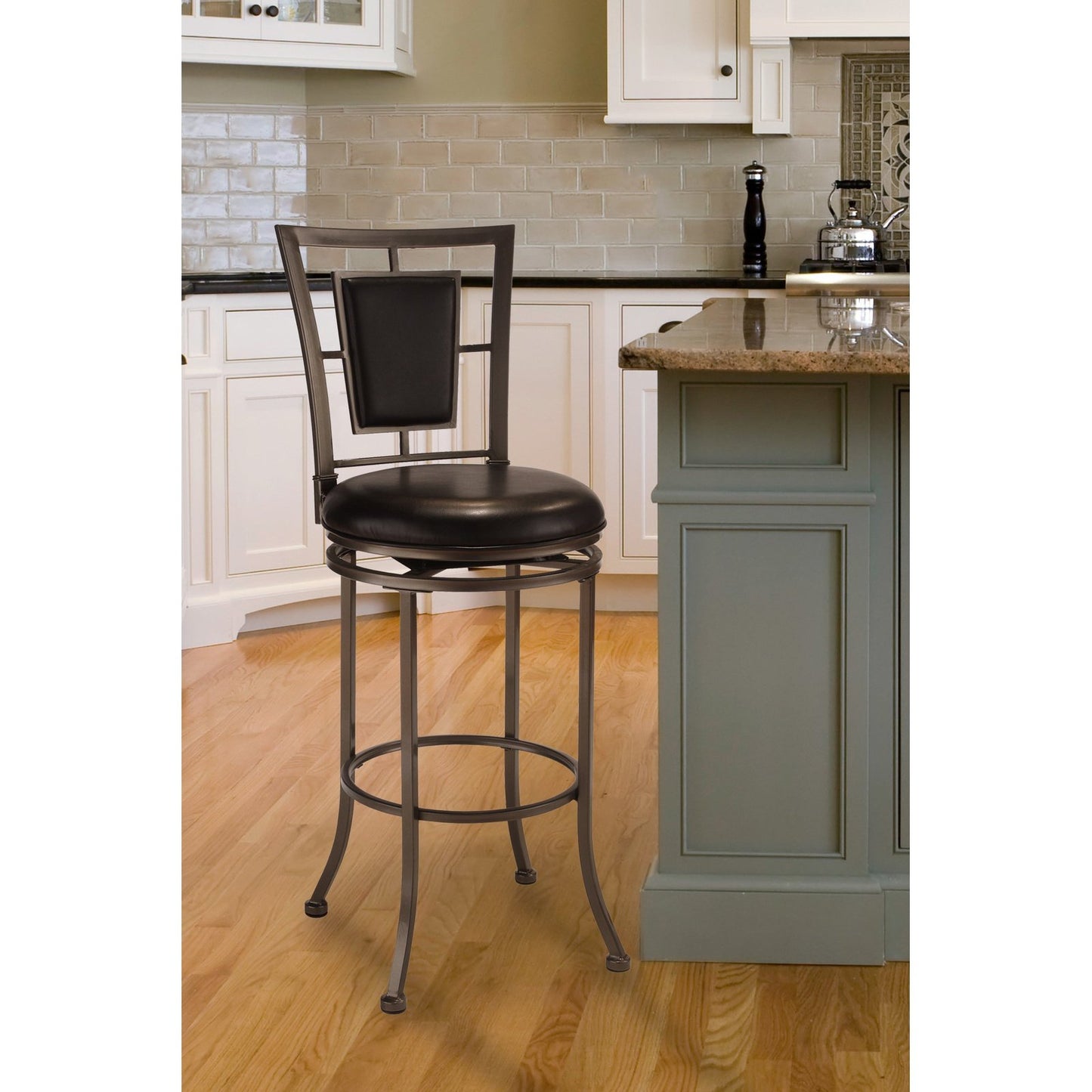 Hillsdale Furniture Auckland Metal Counter Height Swivel Stool, Stone Gray