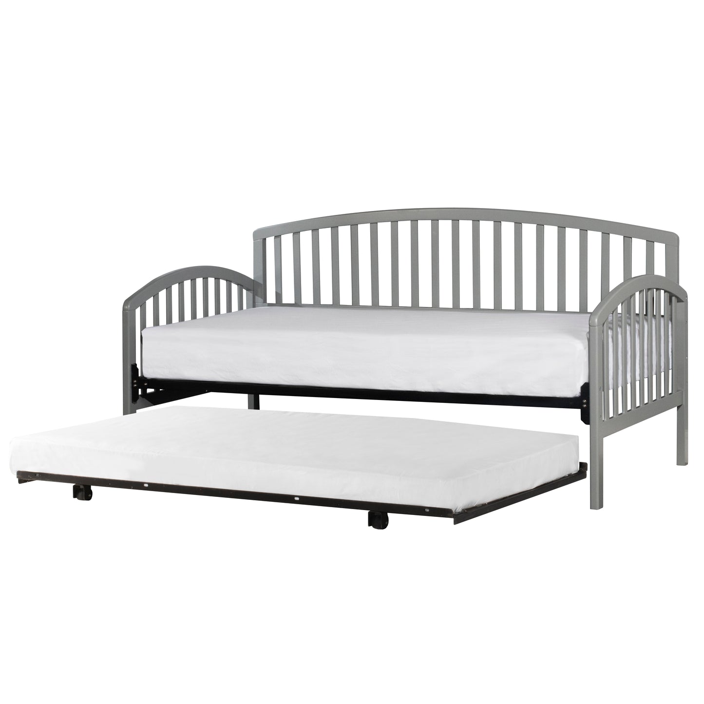 Hillsdale Furniture Carolina Wood Twin Daybed with Roll Out Trundle, Gray