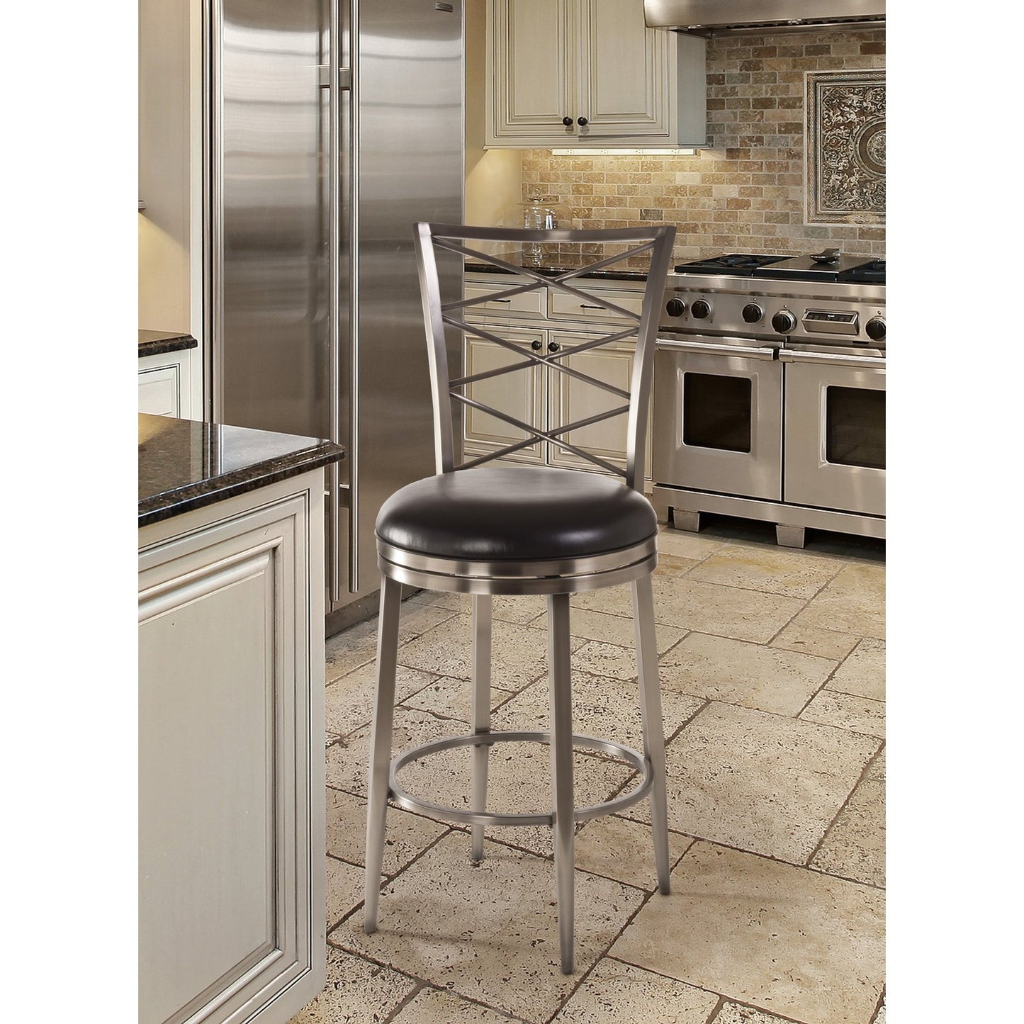 Hillsdale Furniture Harlow Metal Counter Height Swivel Stool, Antique Pewter