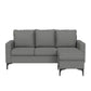 Hillsdale Furniture Alamay Upholstered Reversable Sectional Chaise Back Deck, Seat Deck, Front Rail, Ottoman, Back Cushions, Seat Cushions And Chaise Cushion, Smoke