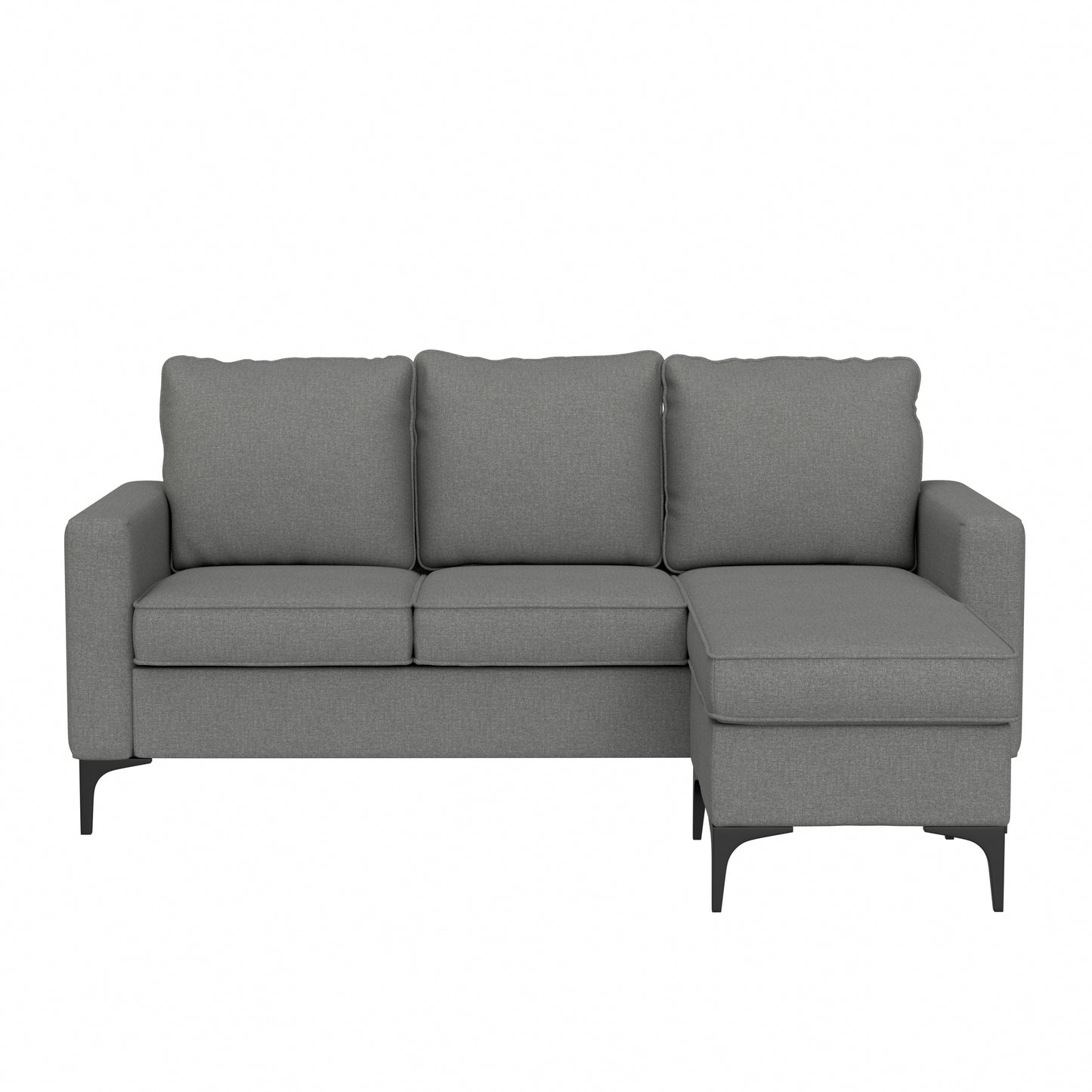 Hillsdale Furniture Alamay Upholstered Reversable Sectional Chaise Back Deck, Seat Deck, Front Rail, Ottoman, Back Cushions, Seat Cushions And Chaise Cushion, Smoke