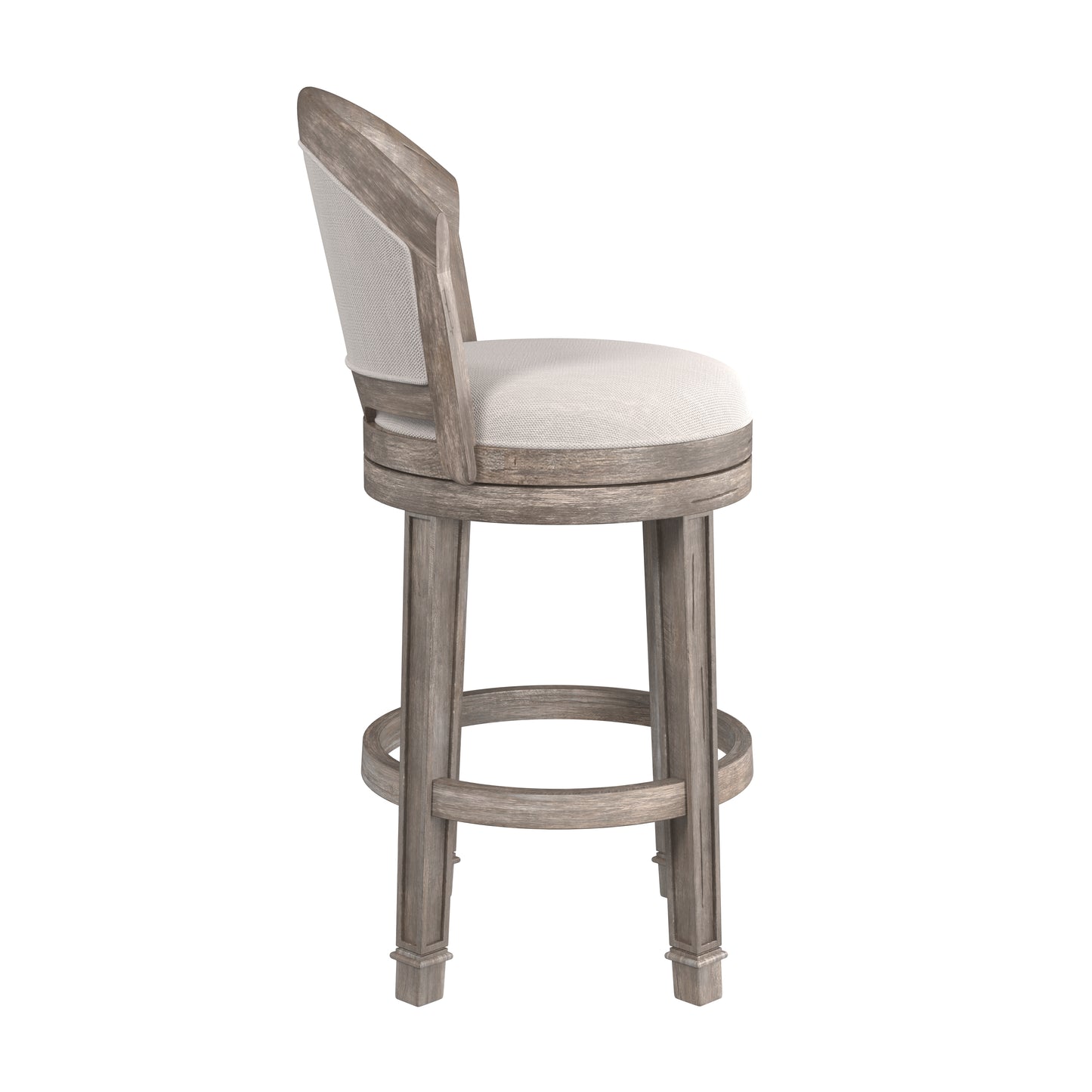 Hillsdale Furniture Monae Wood Bar Height Swivel Stool, Distressed Dark Gray