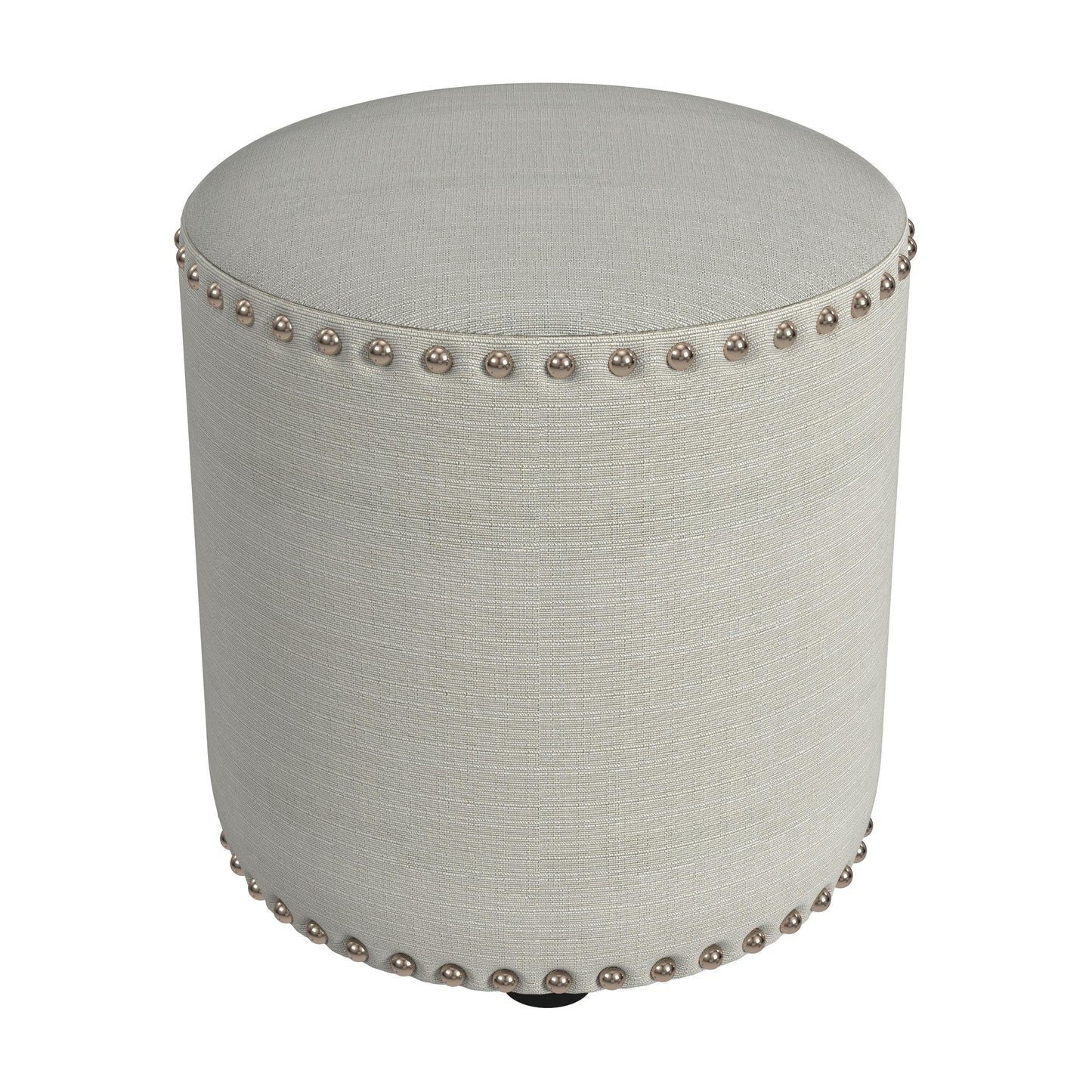 Hillsdale Furniture Laura Round Backless Upholstered Vanity Stool, Light Linen Gray