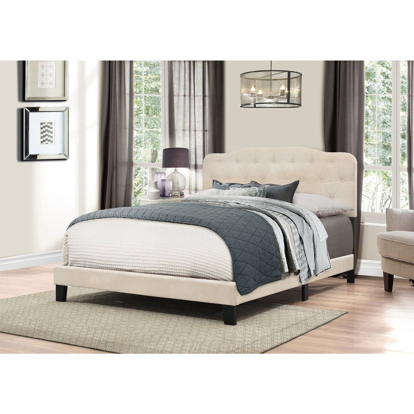 Hillsdale Furniture Nicole Full Upholstered Bed, Linen