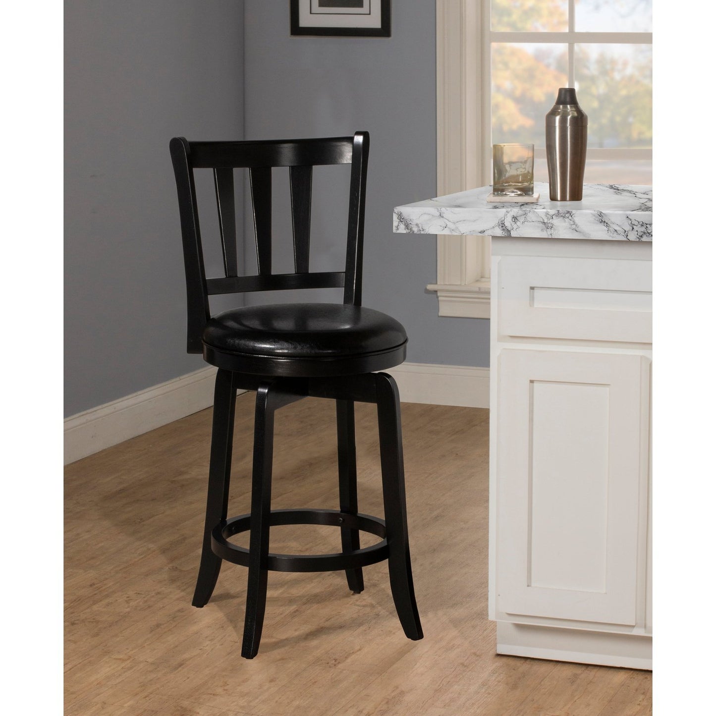 Hillsdale Furniture Presque Isle Wood Counter Height Swivel Stool, Black