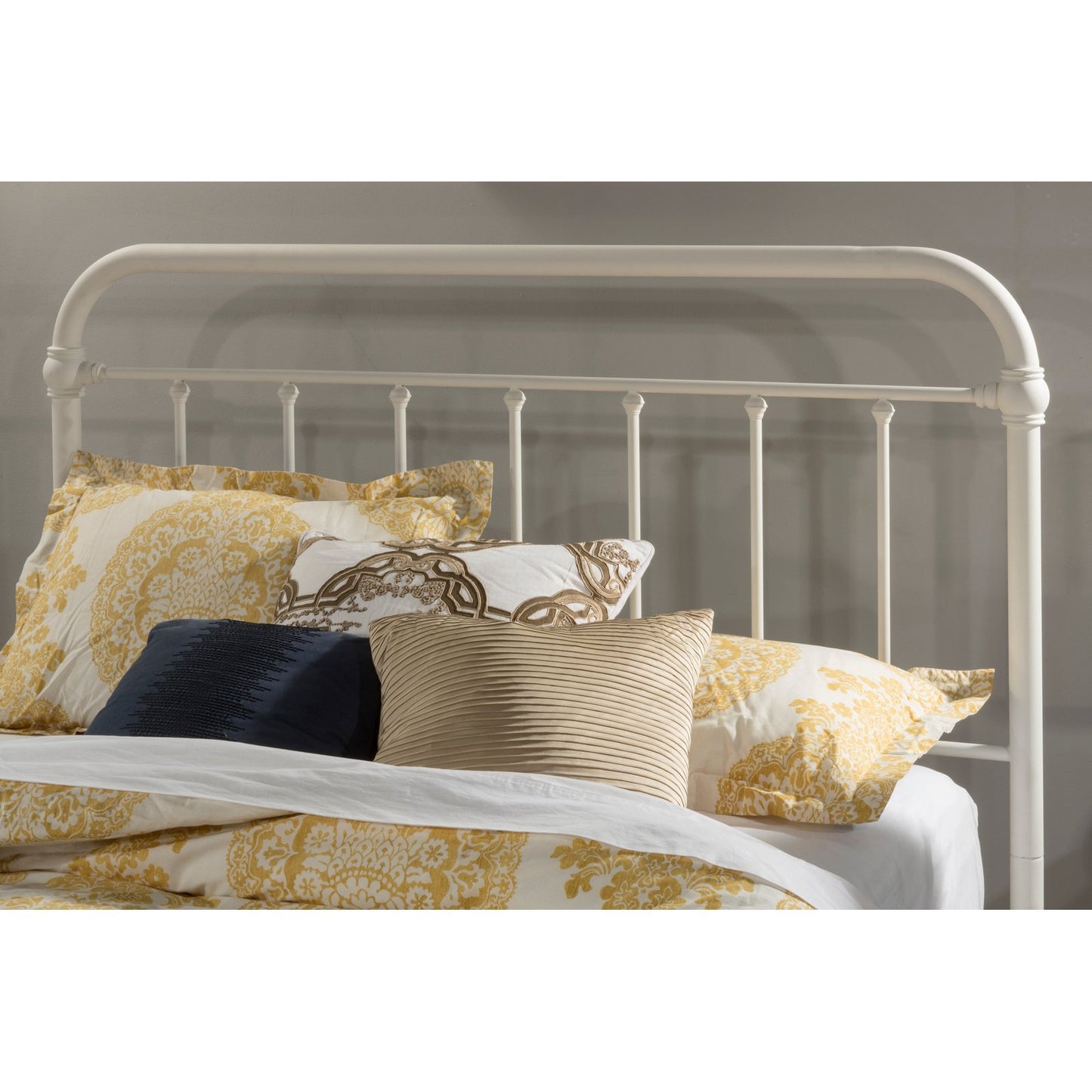 Hillsdale Furniture Kirkland Metal King Headboard without Frame, Soft White