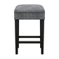 Hillsdale Furniture Cassidy Wood and Upholstered Backless Counter Height Stool, Black with Charcoal Velvet