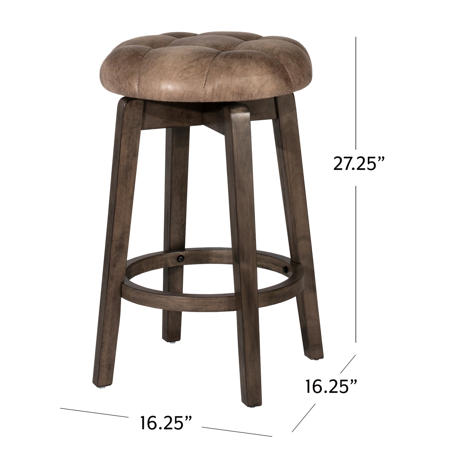 Hillsdale Furniture Odette Wood Backless Counter Height Swivel Stool, Rustic Gray