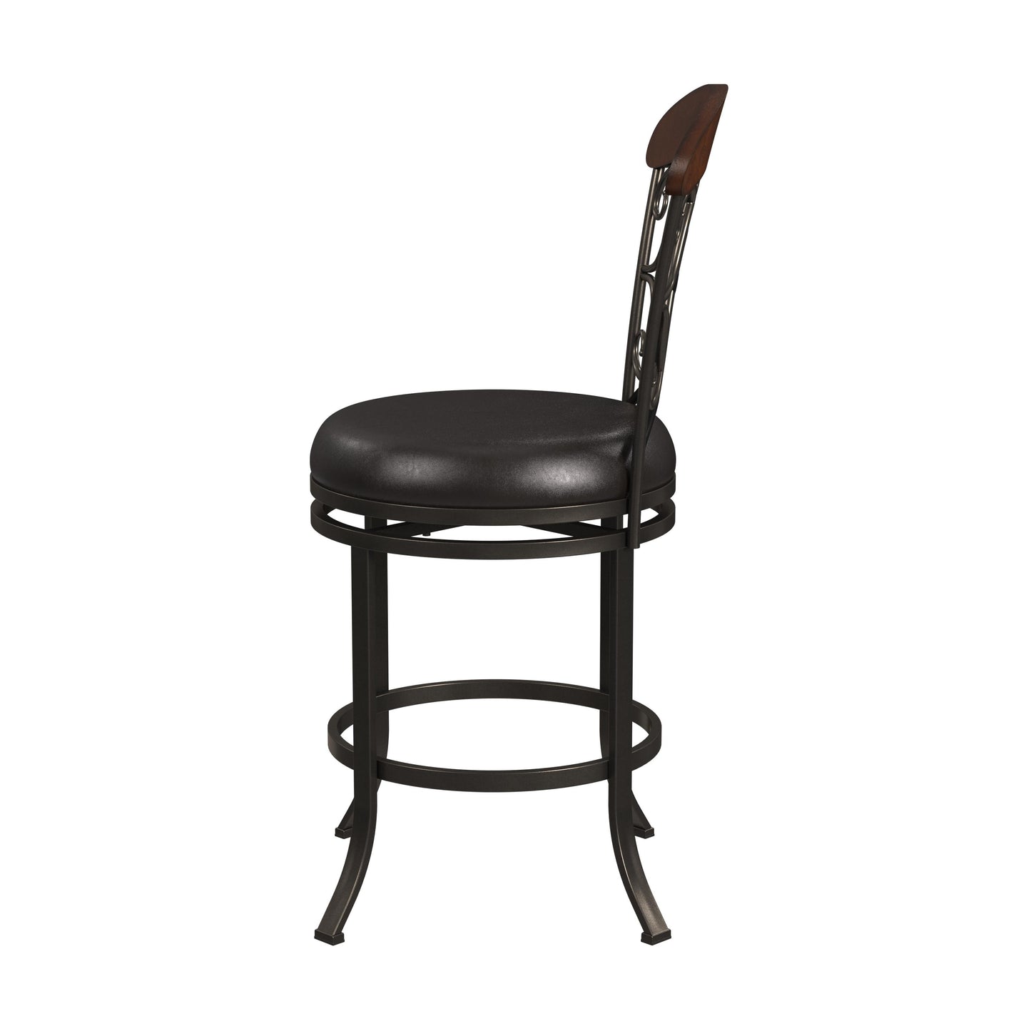 Hillsdale Furniture Dundee Commercial Grade Metal Counter Height Swivel Stool, Dark Coffee