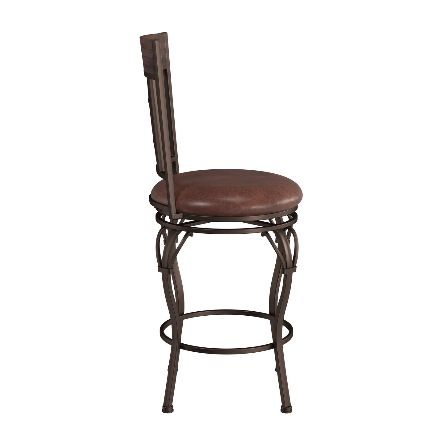 Hillsdale Furniture Granada Metal Counter Height Swivel Stool, Dark Chestnut