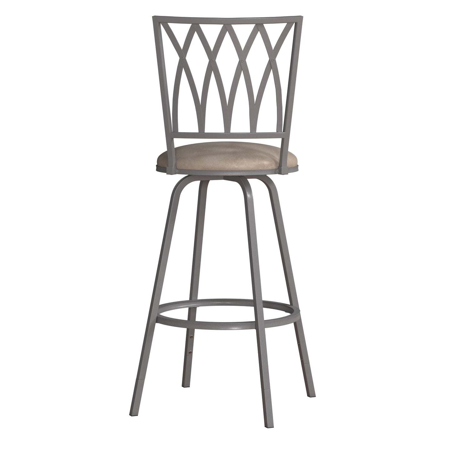 Hillsdale Furniture Flanery Metal Swivel Adjustable Stool with Nested Legs, Set of 2, Silver