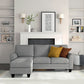 Hillsdale Furniture Daniel Upholstered Reversible Chaise Sectional with Storage Ottoman, Nature Gray