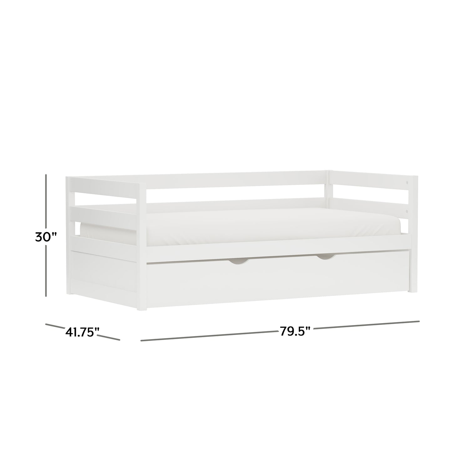 Hillsdale Kids and Teen Caspian Twin Daybed with Trundle, White