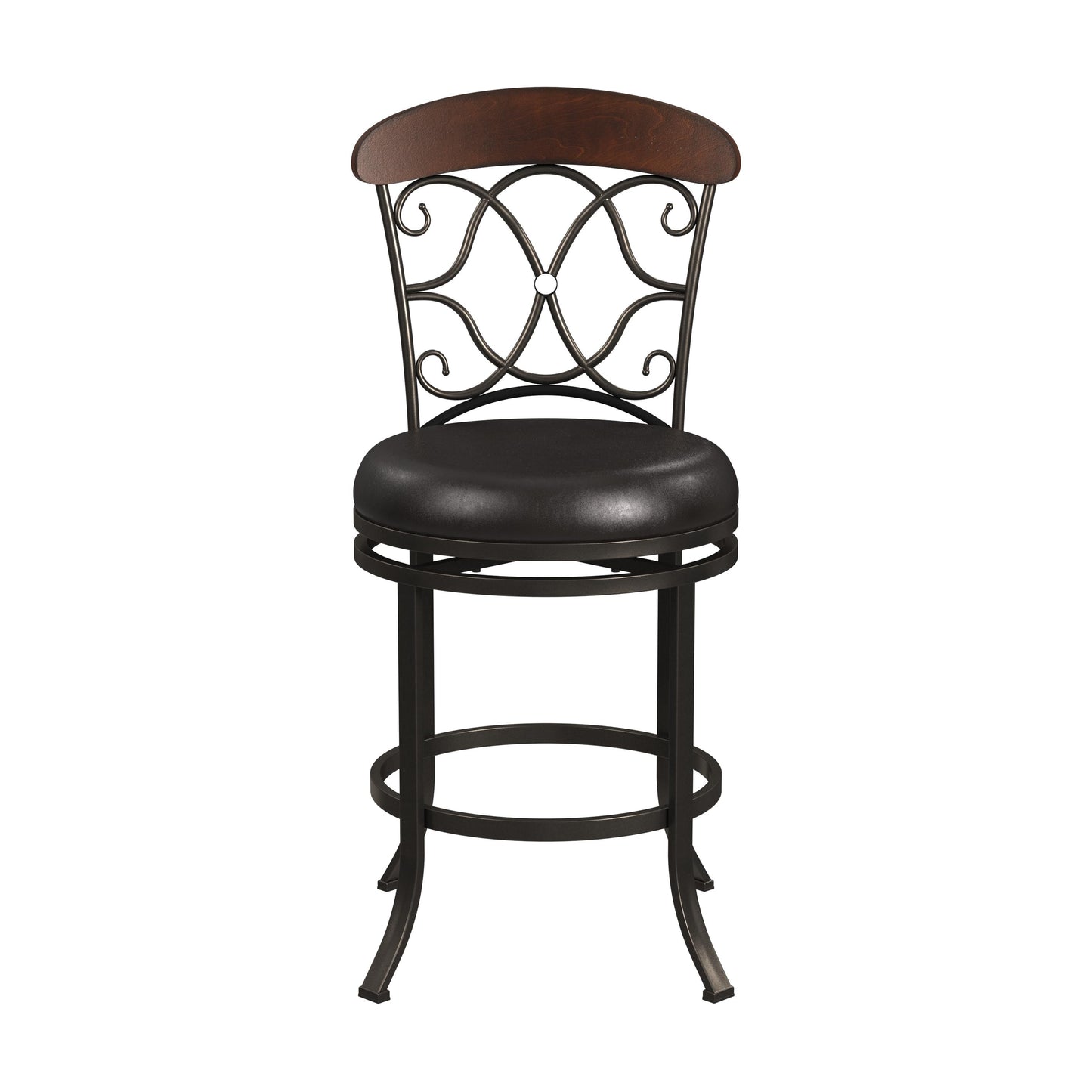 Hillsdale Furniture Dundee Commercial Grade Metal Counter Height Swivel Stool, Dark Coffee