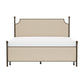 Hillsdale Furniture McArthur King Metal and Upholstered Canopy Bed, Bronze with Linen Stone Fabric