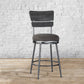 Hillsdale Furniture Melange Metal Wood Back  Counter Height Swivel Stool, Charcoal