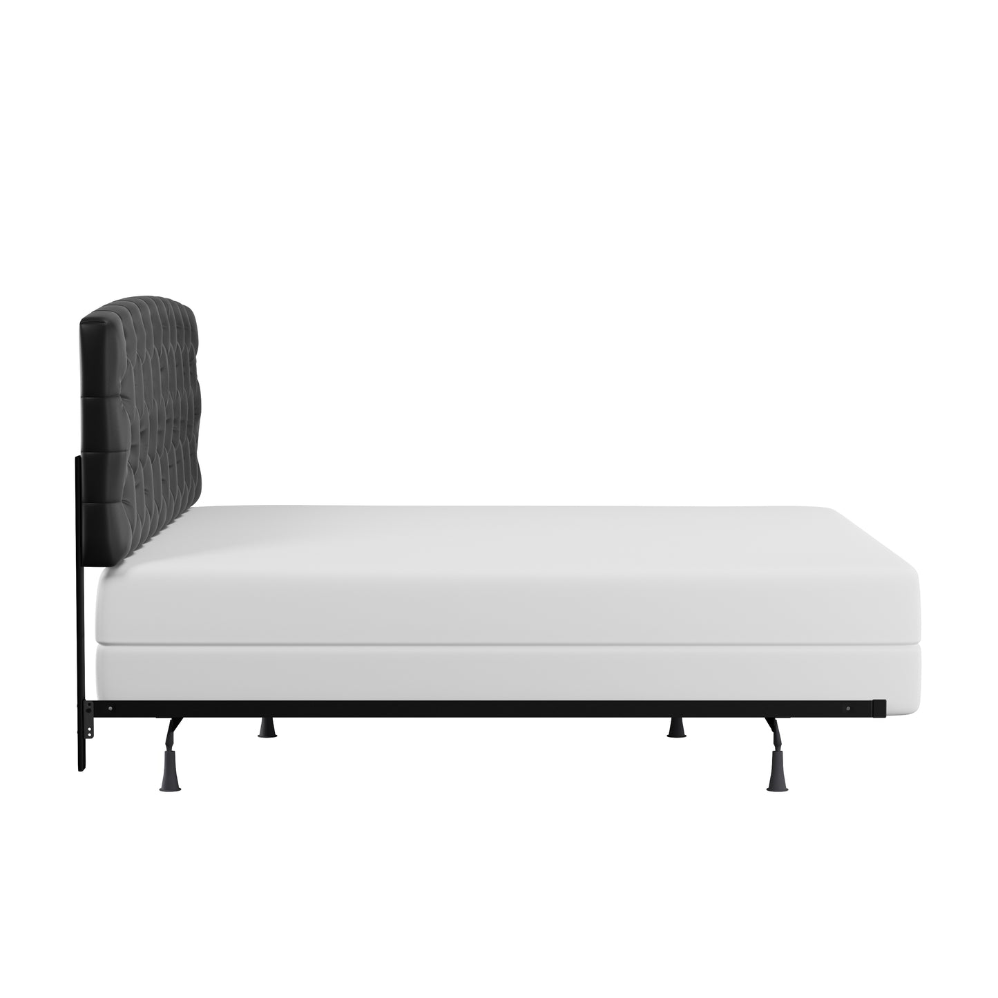 Hillsdale Furniture Hawthorne King/Cal King Upholstered Headboard with Frame, Black Faux Leather