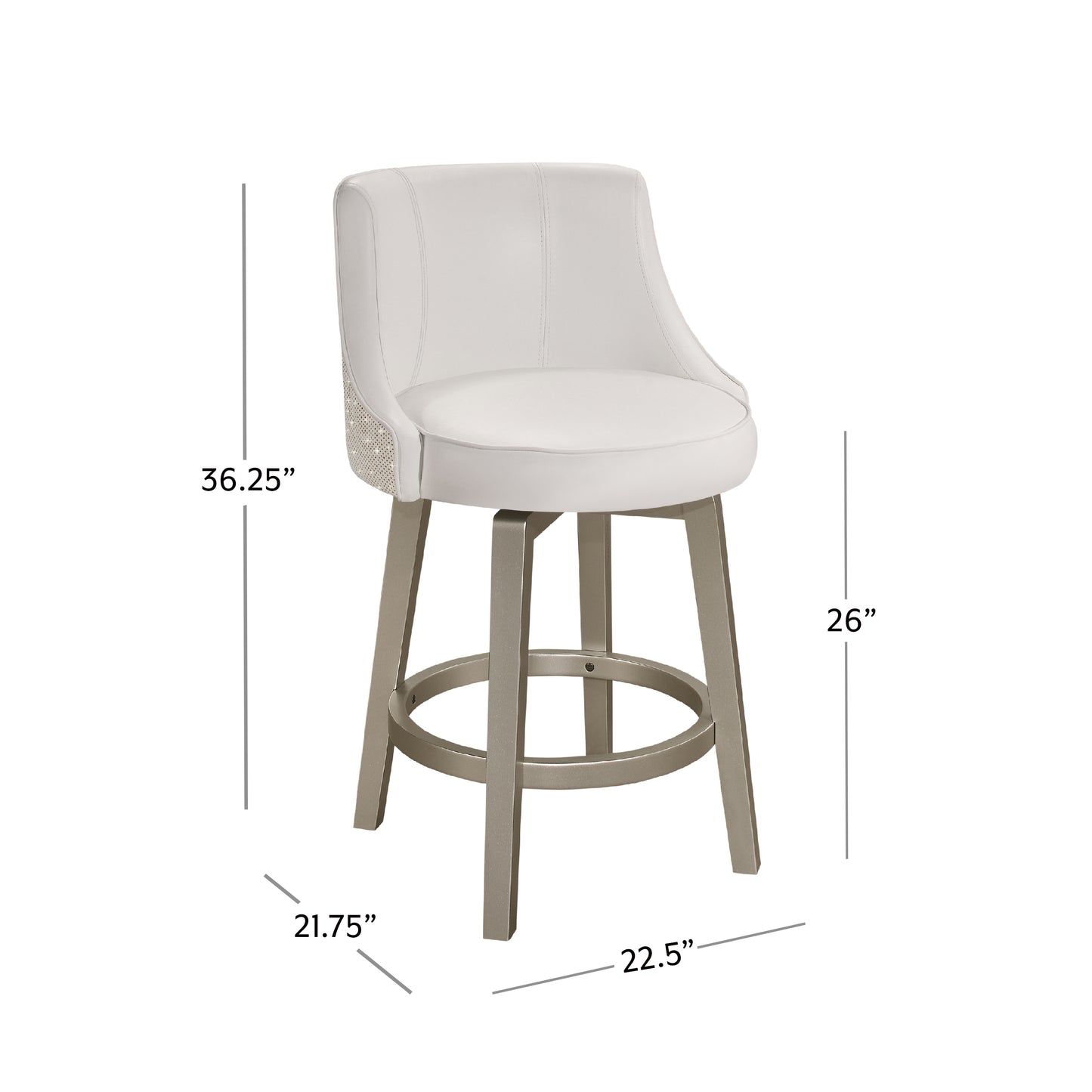 Hillsdale Furniture Stonebrooke Wood and Upholstered Counter Height Swivel Stool, Champagne